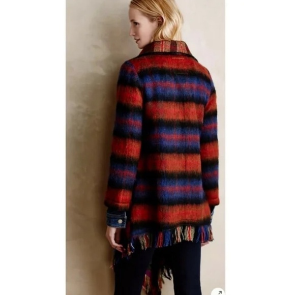 Anthropologie Hei Hei Tartan Plaid Wool Blend Blanket Coat - Size XS/S - Picture 2 of 13